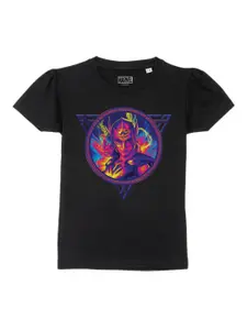 Marvel by Wear Your Mind Girls Black T-shirt