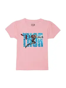 Marvel by Wear Your Mind Girls Pink Thor Print T-shirt