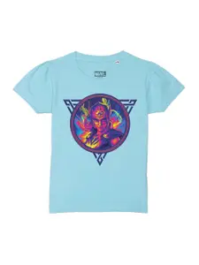 Marvel by Wear Your Mind Girls Blue Printed T-shirt