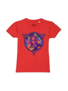 Marvel by Wear Your Mind Girls Red Printed T-shirt