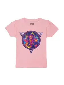 Marvel by Wear Your Mind Girls Pink Raw Edge T-shirt