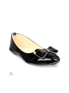XE Looks Women Black Ballerinas With Bows Flats