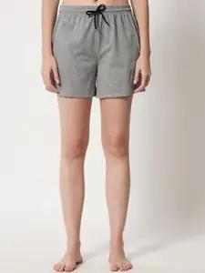 FFLIRTYGO Women Grey Solid Lounge Shorts