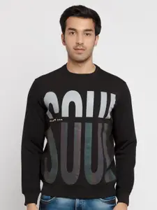 Status Quo Men Black Printed Sweatshirt