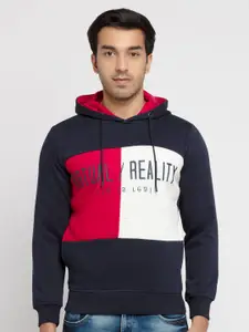 Status Quo Men Navy Blue Colourblocked Sweatshirt