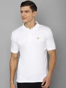 Louis Philippe Men White Polo Collar Pure Cotton T-shirt