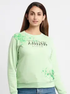 Status Quo Women Green Sweatshirt