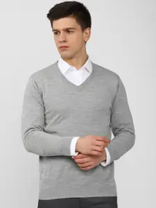 Van Heusen Men Grey V Neck Pullover Sweater