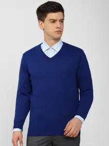 Van Heusen Men Blue V Neck Pullover Sweater