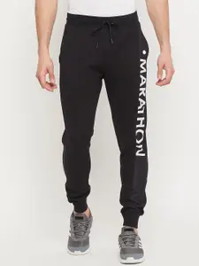 Duke Men Black Solid Cotton Slim-Fit Joggers