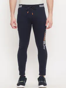 Duke Men Blue Solid Cotton Track Pants