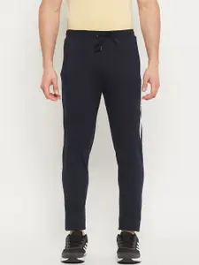 Duke Men Blue Solid Cotton Relaxed-Fit Track Pants