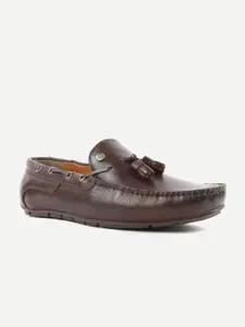 Carlton London Men Brown Tasselled Boat Shoes