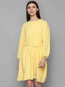 Allen Solly Woman Yellow A-Line Dress