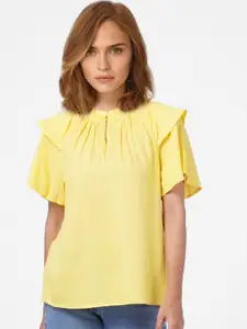 Vero Moda Women Yellow Solid Top