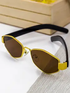 Bellofox Women Brown Lens & Gold-Toned Sunglasses