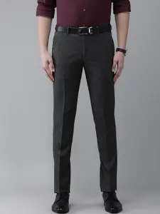 Arrow Arrow Men Grey Solid Tailored Fit Trousers