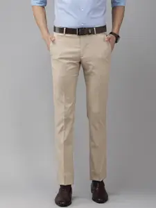Arrow Men Khaki Solid Original Tailored Fit Mid-Rise Formal Trousers