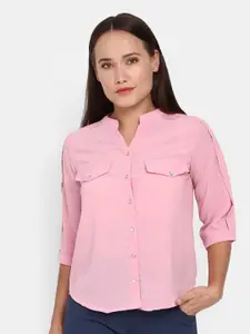 V-Mart Women Pink Regular Fit Classic Casual Shirt