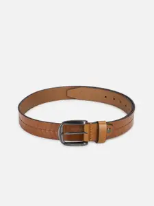Peter England Men Brown Textured Leather Belt