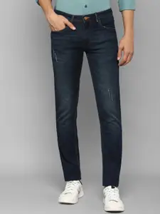 Allen Solly Sport Men Navy Blue Skinny Fit Low Distress Light Fade Jeans