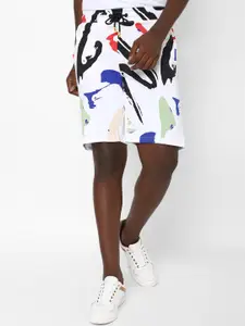 FOREVER 21 Men White Printed Shorts