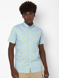 FOREVER 21 Men Blue Conversational Printed Casual Shirt