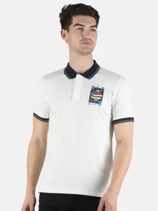 Monte Carlo Men White & Black Polo Collar T-shirt