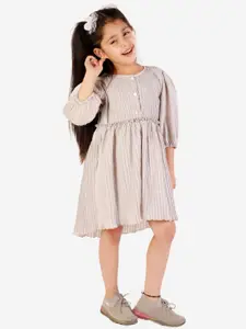 KidsDew Girls Grey Striped Dress