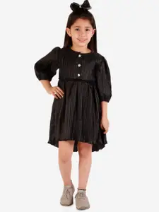 KidsDew Girls Black Solid Dress