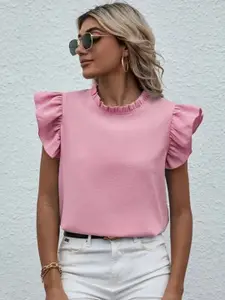 La Aimee Women Pink Solid Top