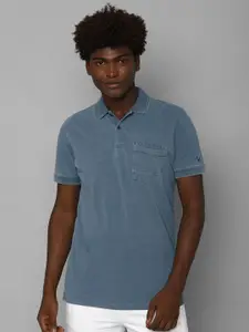 Allen Solly Sport Men Blue Polo Collar Pure Cotton T-shirt