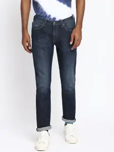 Lee Men Blue Bruce Skinny Fit Low Distress Light Fade Stretchable Jeans