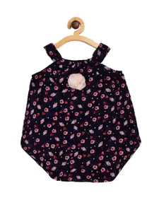 Creative Kids Navy Blue Floral A-Line Dress