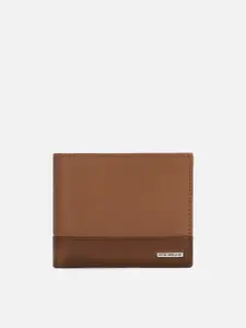 Peter England Men Brown Leather Two Fold Wallet