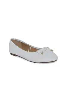 Forever Glam by Pantaloons Women Off White Ballerinas with Bows Flats