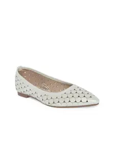Forever Glam by Pantaloons Women Off White Ballerinas with Laser Cuts Flats