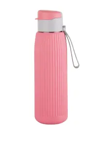 Cello Puro Steel-X Volvo Pink & Grey Striped Water Bottle 600 Ml