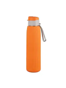 Cello Puro Steel-X Volvo Orange & Grey Striped Water Bottle 900 Ml