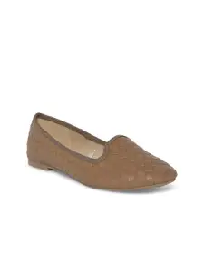 Forever Glam by Pantaloons Women Tan Textured Ballerinas Flats