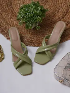 Misto Green Transparent Block Heels