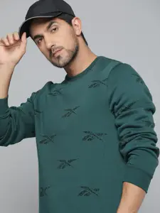 Reebok Men Green Printed AOP Sweatshirt