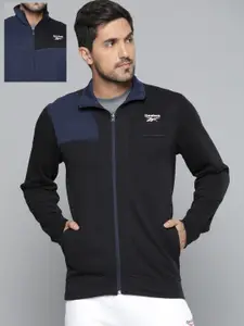 Reebok Men Navy Blue Reversible Training Sporty Jacket