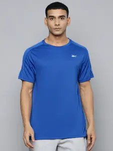 Reebok Men Blue Workout SS Tech Solid Speedwick T-shirt