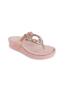 XE Looks Women Peach-Coloured Wedge Sandals