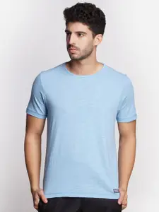Wildcraft Men Blue Slim Fit Cotton T-shirt