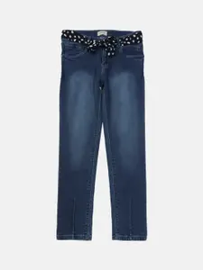 Gini and Jony Girls Navy Blue Straight Fit Light Fade Jeans