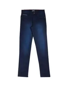 Gini and Jony Boys Navy Blue Straight Fit Light Fade Jeans