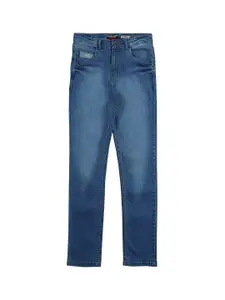 Gini and Jony Boys Blue Straight Fit Mildly Distressed Light Fade Jeans