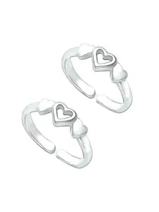 LeCalla Set Of 2 925 Sterling Silver Silver-Toned Adjustable Toe Rings